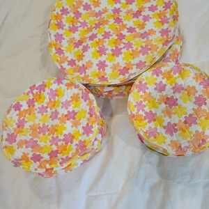 Vintage Retro Vinyl China Storage Containers 3 Graduated Sizes